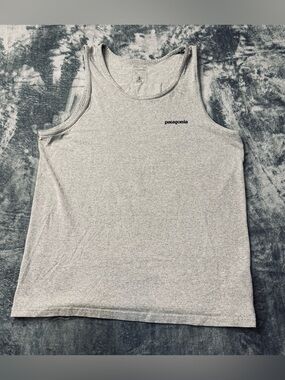 Patagonia Men's Light Gray Tank Top with Small Chest Logo